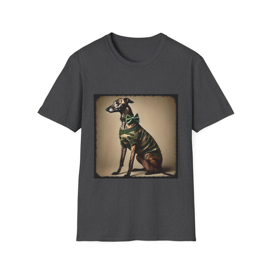 Greyhound Brindle Camo Cutie design dog lover unisex t-shirt in dark heather