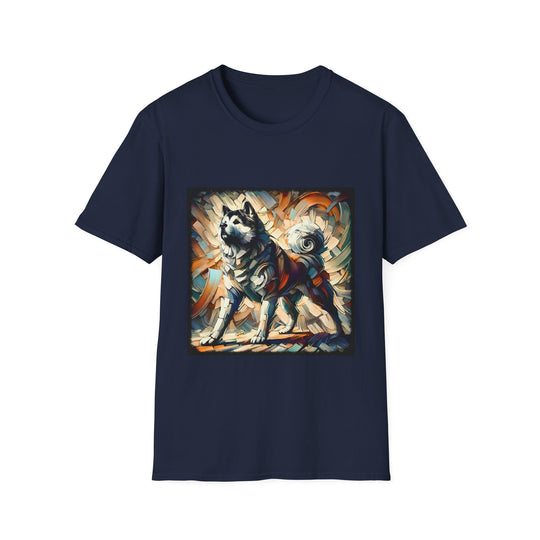 Akita Bold Classic design dog lover unisex t-shirt in navy