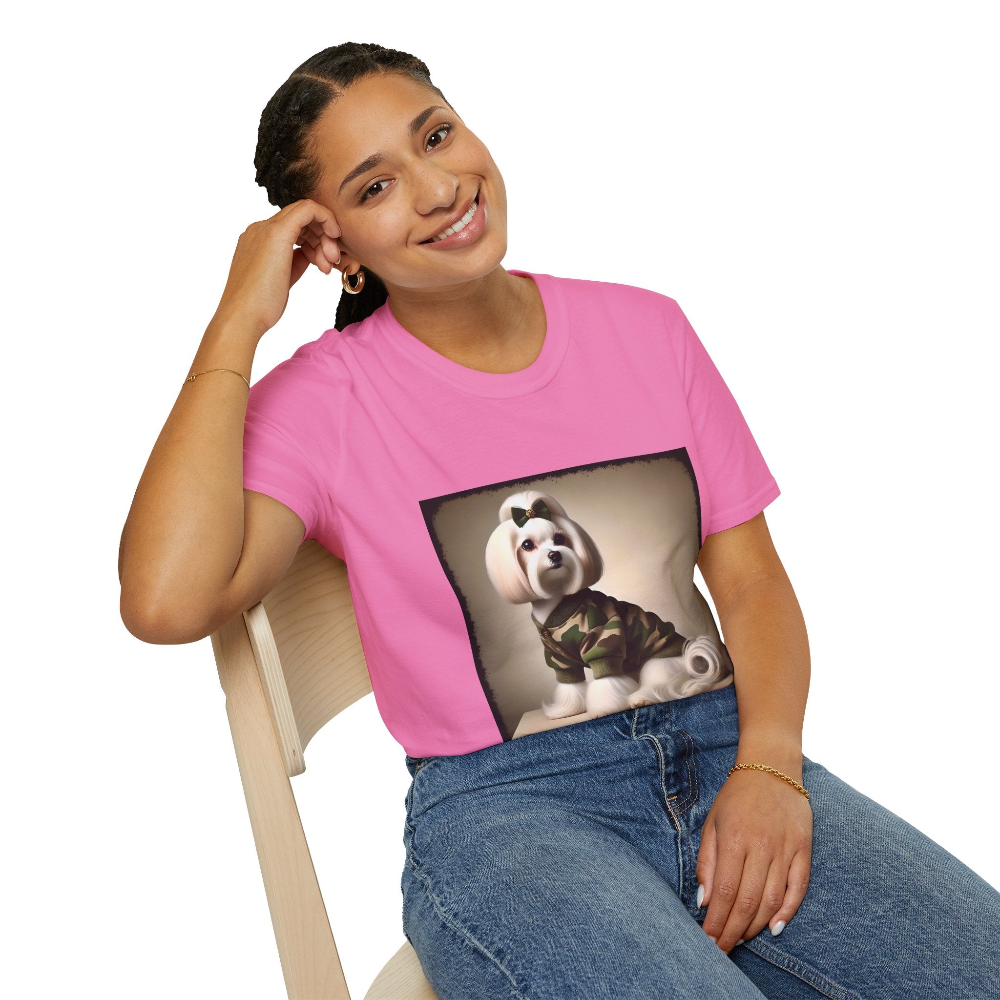 Maltese Camo Cutie | Unisex Dog T-Shirt
