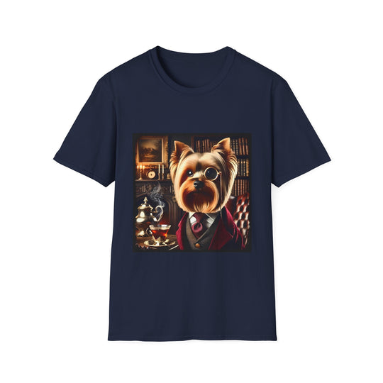 Yorkshire Terrier Mister Monocle design dog lover unisex t-shirt in navy