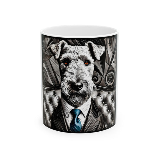 Airedale Terrier Mug | B&W Bold Eyes Dog Lover Gift