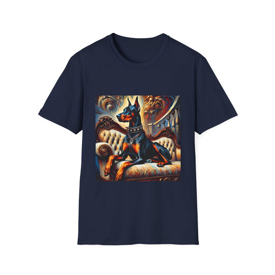 Doberman Pinscher Regal Classic design dog lover unisex t-shirt in navy