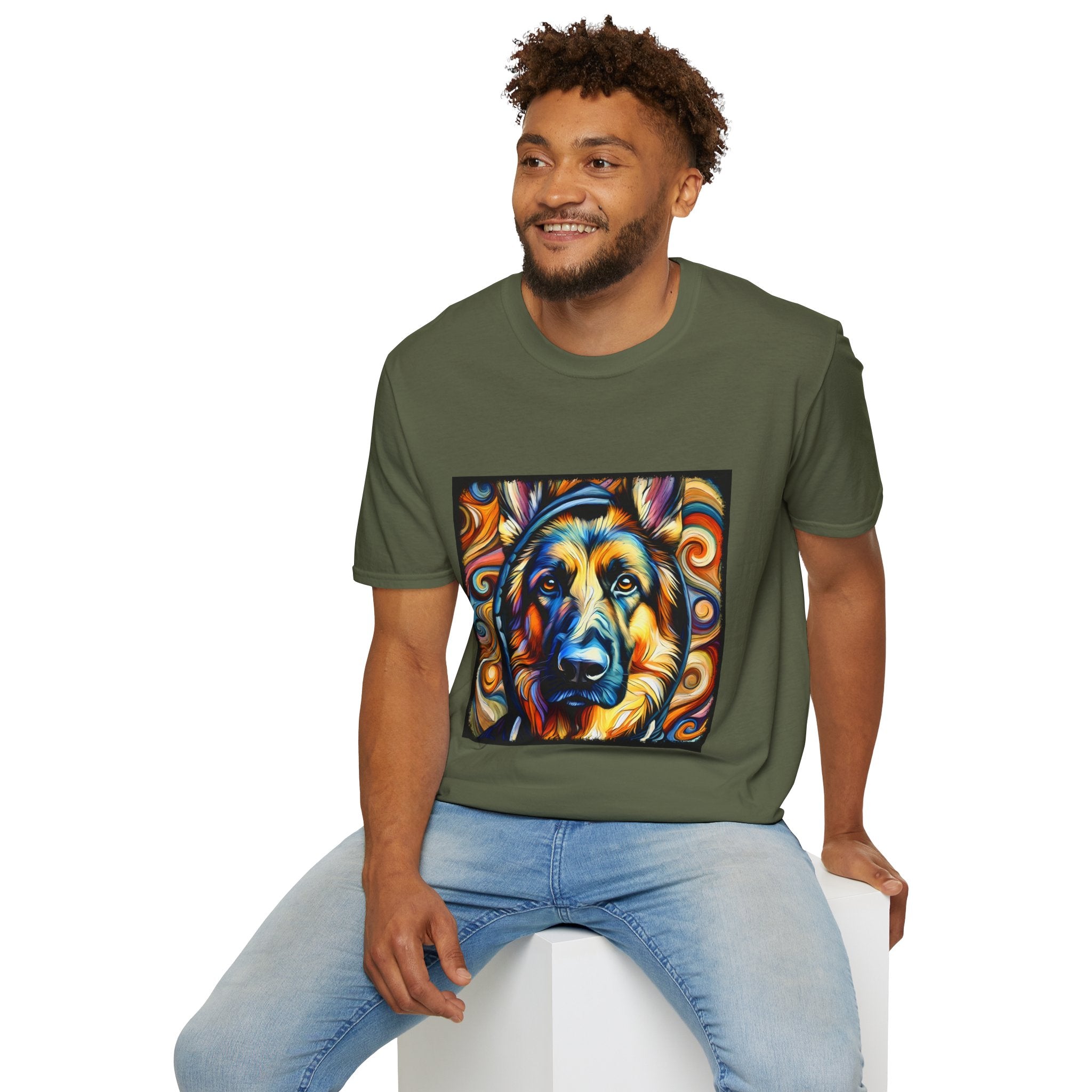 German Shepherd Relaxed Swirl | Unisex Dog T-Shirt