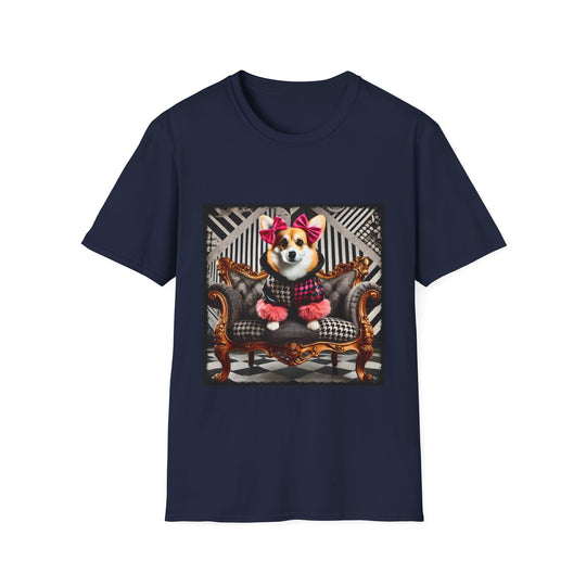 Pembroke Welsh Corgi Bold Rebel design dog lover unisex t-shirt in navy