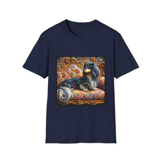 Dachshund Bold Color Unisex Dog T-Shirt unisex t-shirt in navy