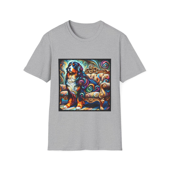 Bernese Mountain Dog Majestic Swirl Unisex Dog T-Shirt unisex t-shirt in sport grey