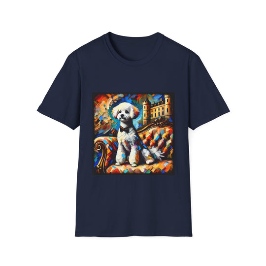 Bichon Frise Bowtie Classic design dog lover unisex t-shirt in navy