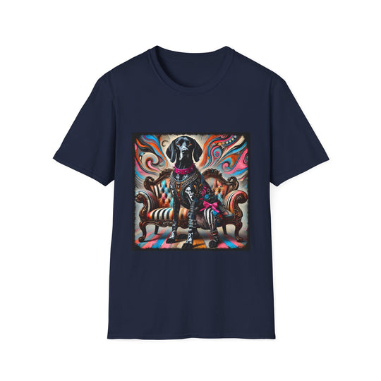 German Shorthaired Pointer Rebel Rocker design dog lover unisex t-shirt in navy