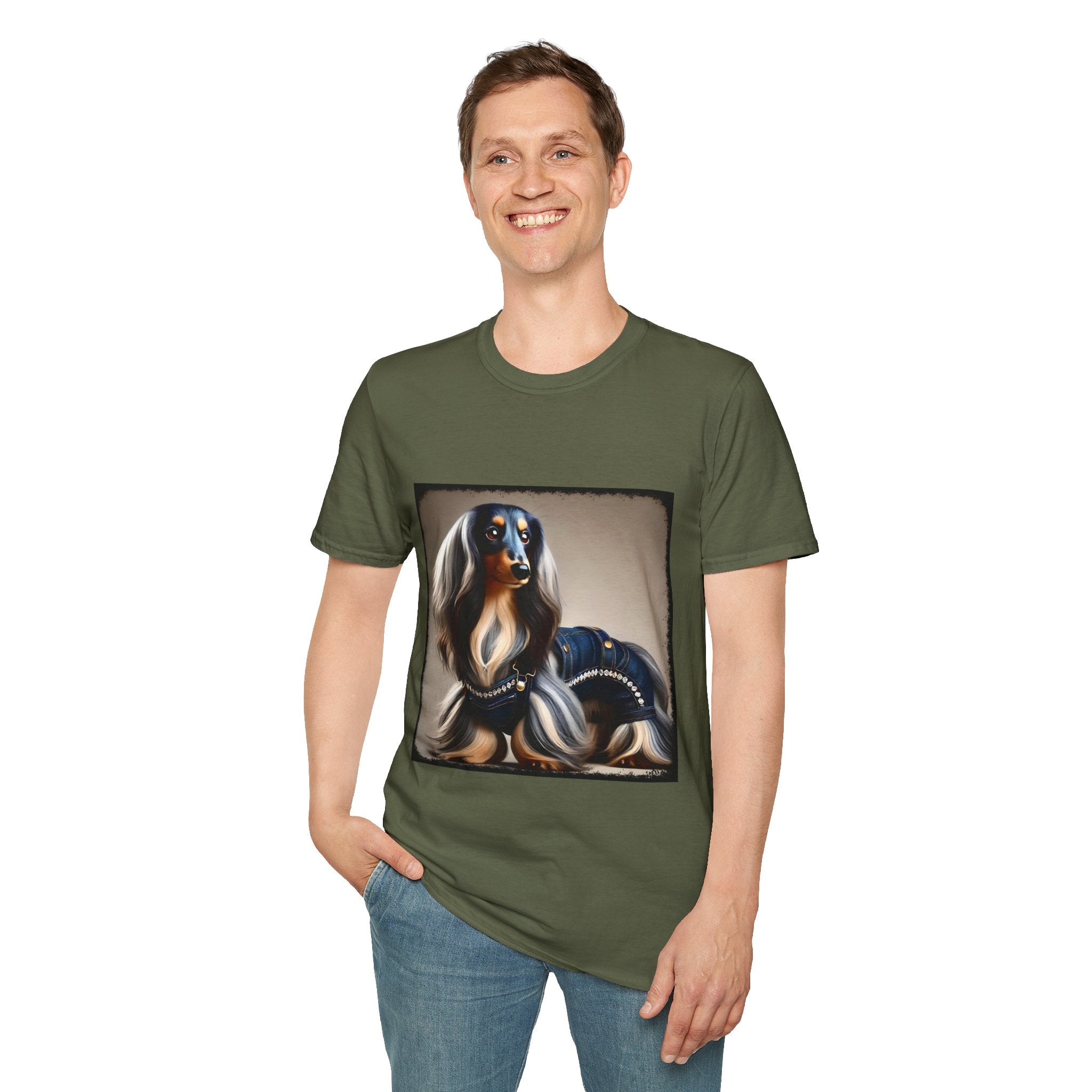 Dachshund Denim Diva | Unisex Dog T-Shirt