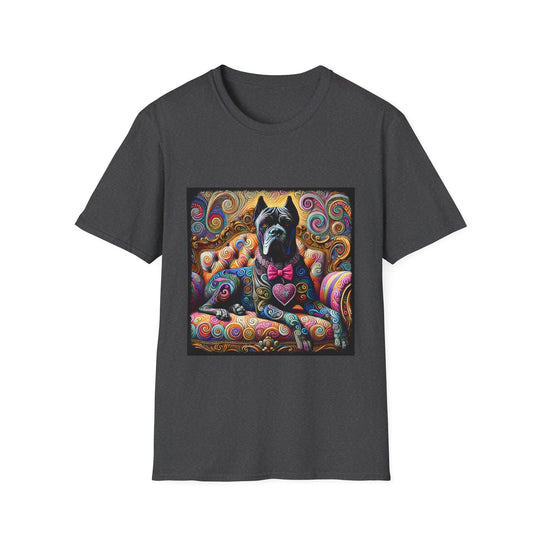 Cane Corso Love Swirl design dog lover unisex t-shirt in dark heather