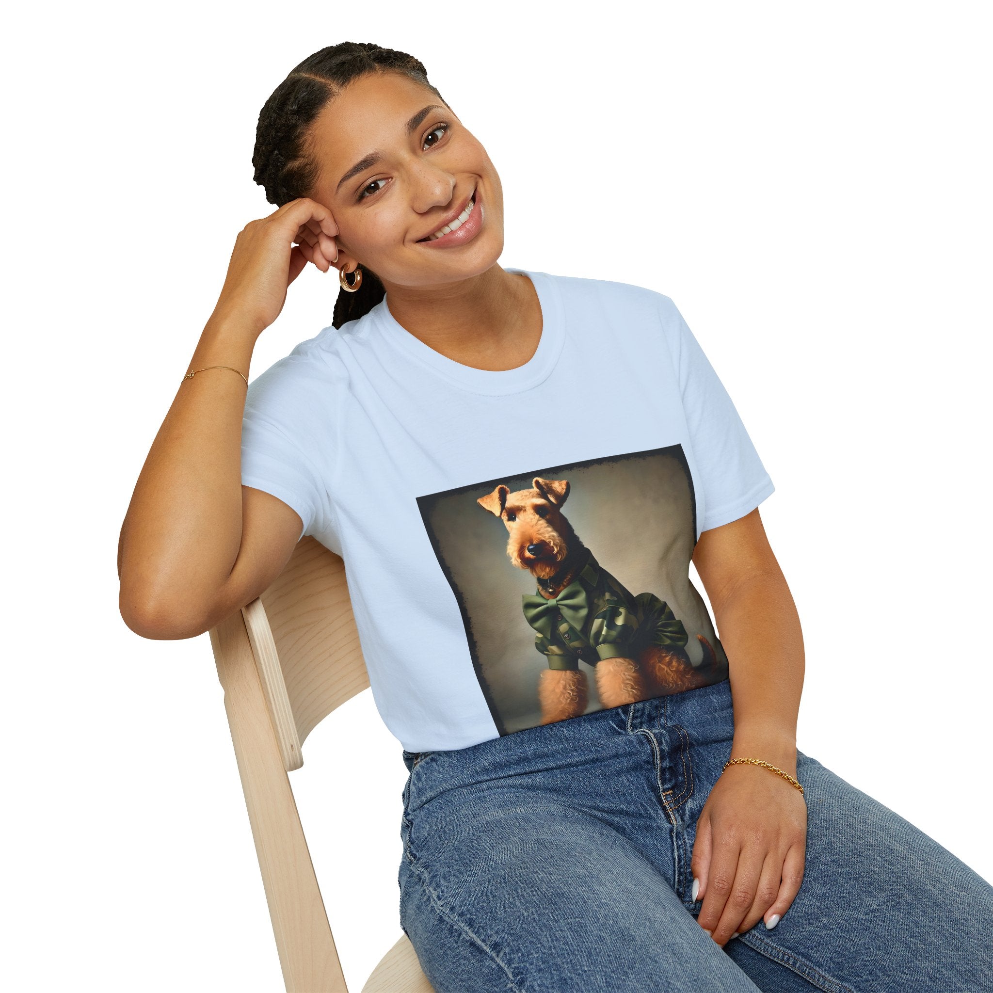 Airedale Terrier Tactical Diva design dog lover unisex t-shirt