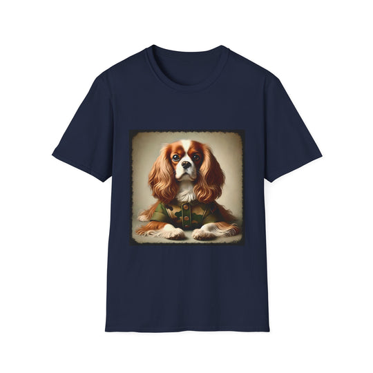 Cavalier King Charles Spaniel Camo Comrade design dog lover unisex t-shirt in navy