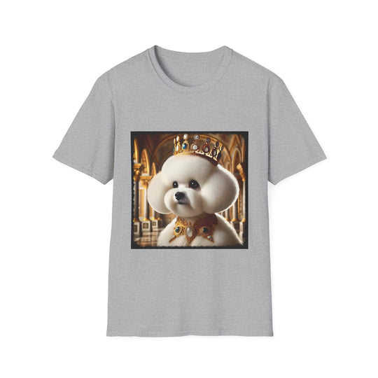 Bichon Frise Mighty Monarch design dog lover unisex t-shirt in sport grey