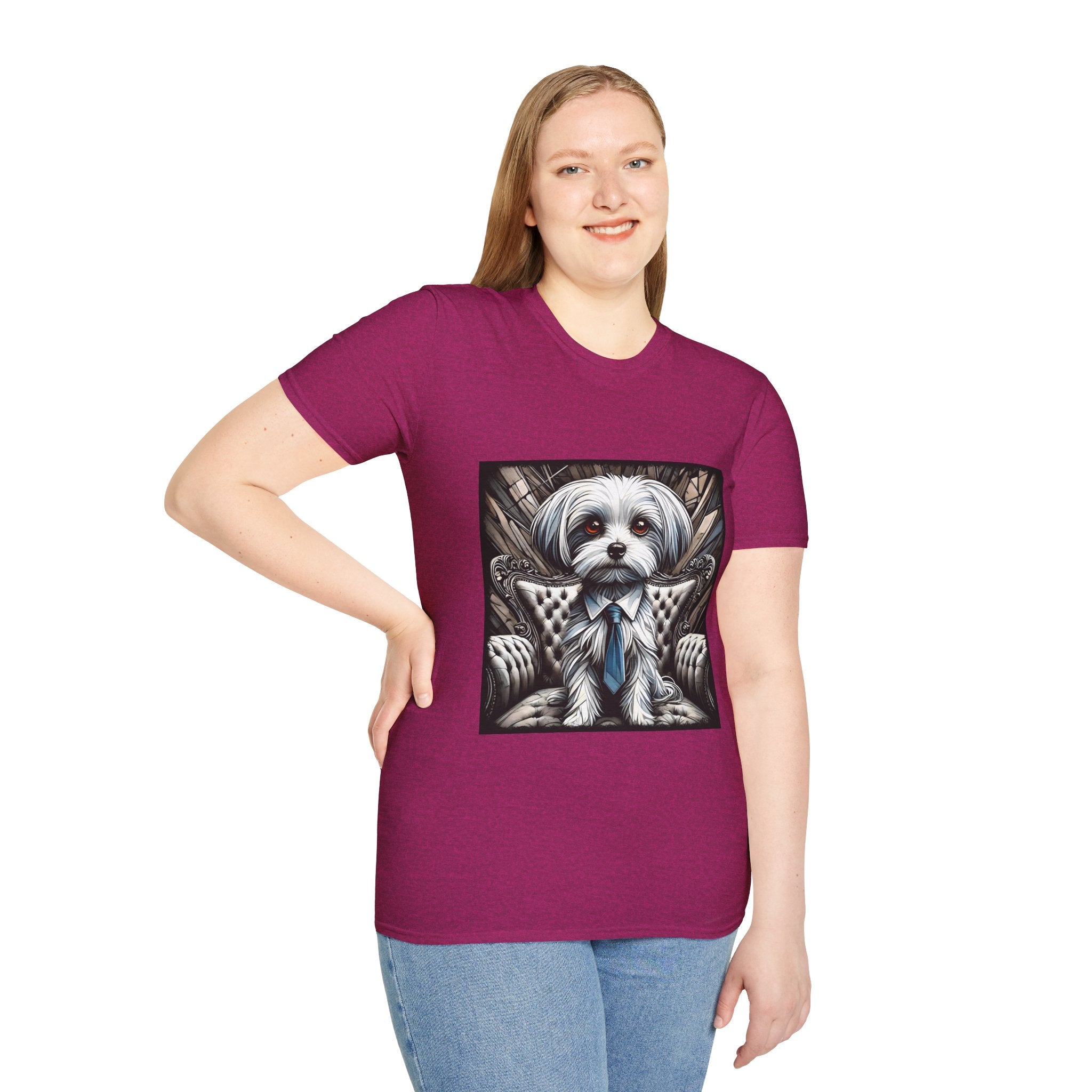 Maltese B&W Bold Eyes | Unisex Dog T-Shirt