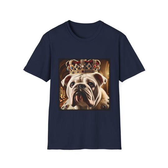 Bulldog Supreme Ruler design dog lover unisex t-shirt in navy