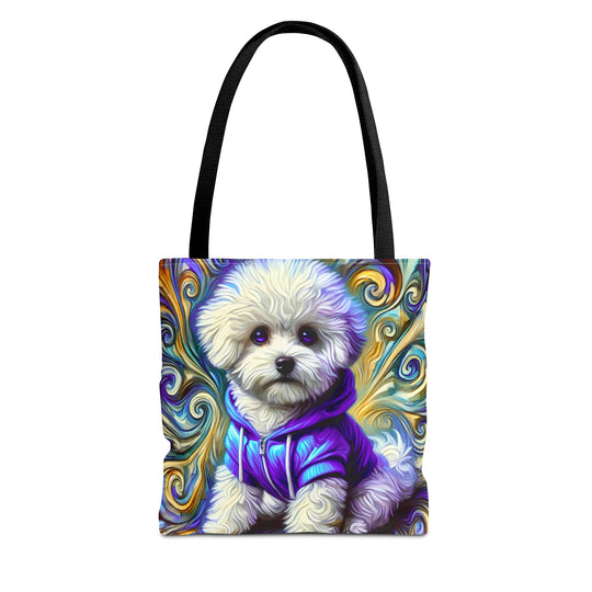 Bichon Frise Tote Bag | Electric Swirl Dog Lover Gift