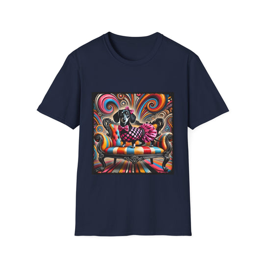 Dachshund Polka Dot Diva Unisex Dog T-Shirt unisex t-shirt in navy