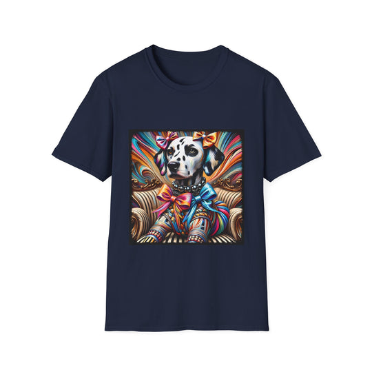 Dalmatian Vivid Rocker design dog lover unisex t-shirt in navy