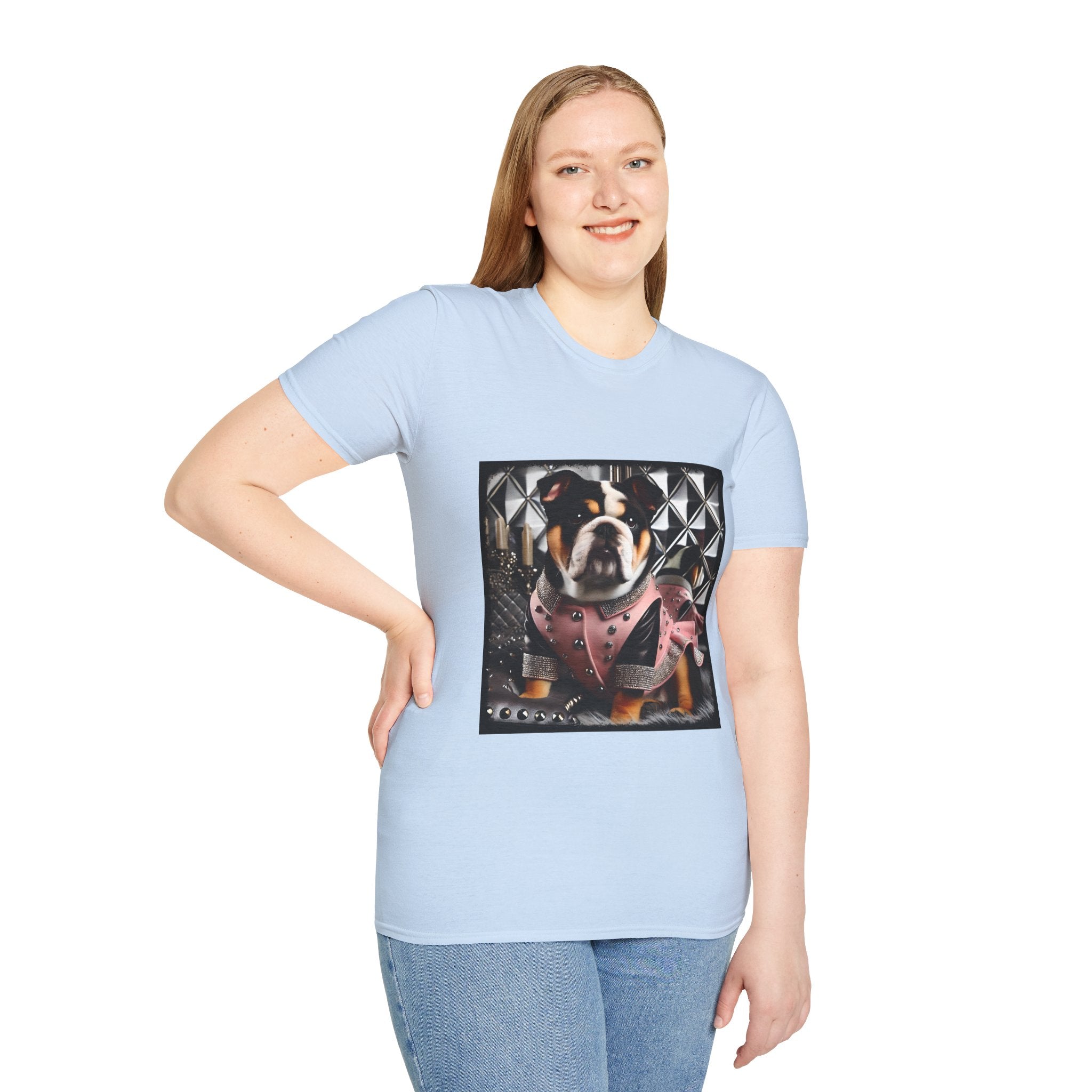 Bulldog Pink Rocker | Unisex Dog T-Shirt