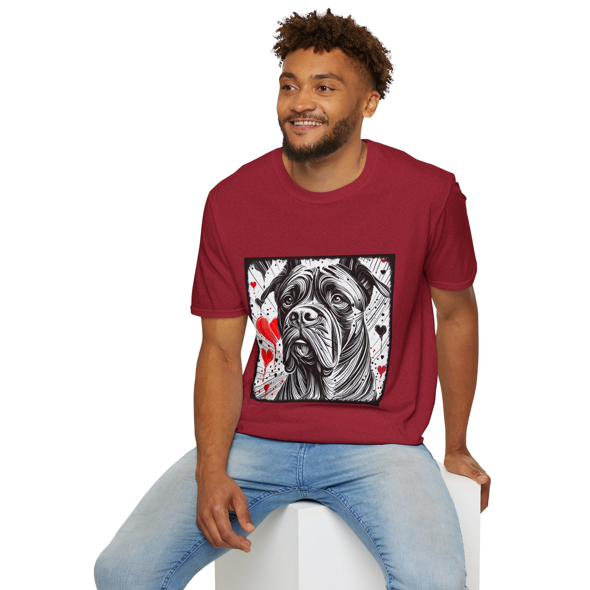 Cane Corso Bold Heart Sketch | Unisex Dog T-Shirt