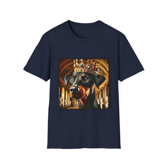 Doberman Pinscher Lil Reign design dog lover unisex t-shirt in navy