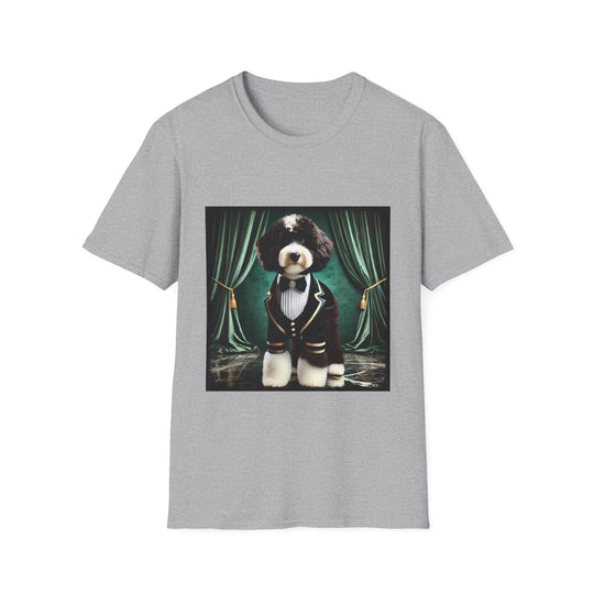 Aussiedoodle Tux Luxe design dog lover unisex t-shirt in sport grey
