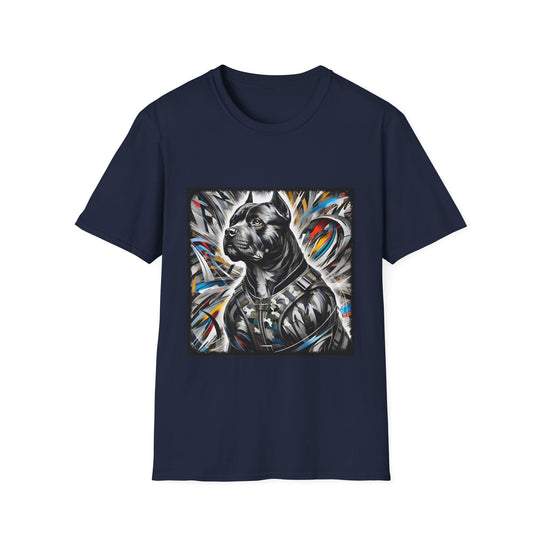 American Pit Bull Terrier Bold Armor Classic design dog lover unisex t-shirt in navy
