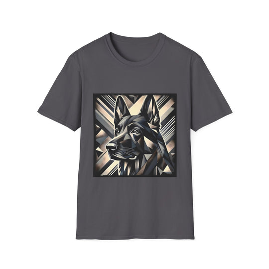 German Shepherd Geometric design dog lover unisex t-shirt in charcoal