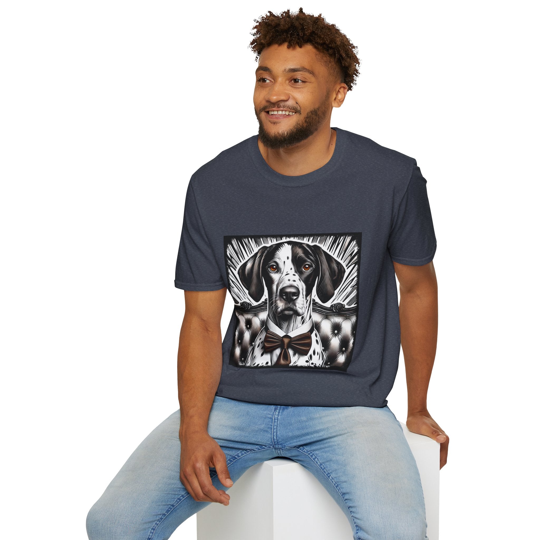 German Shorthaired Pointer B&W Bold Eyes  | Unisex Dog T-Shirt