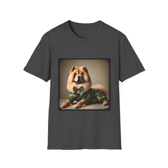 Chow Chow Camo Cutie design dog lover unisex t-shirt in dark heather