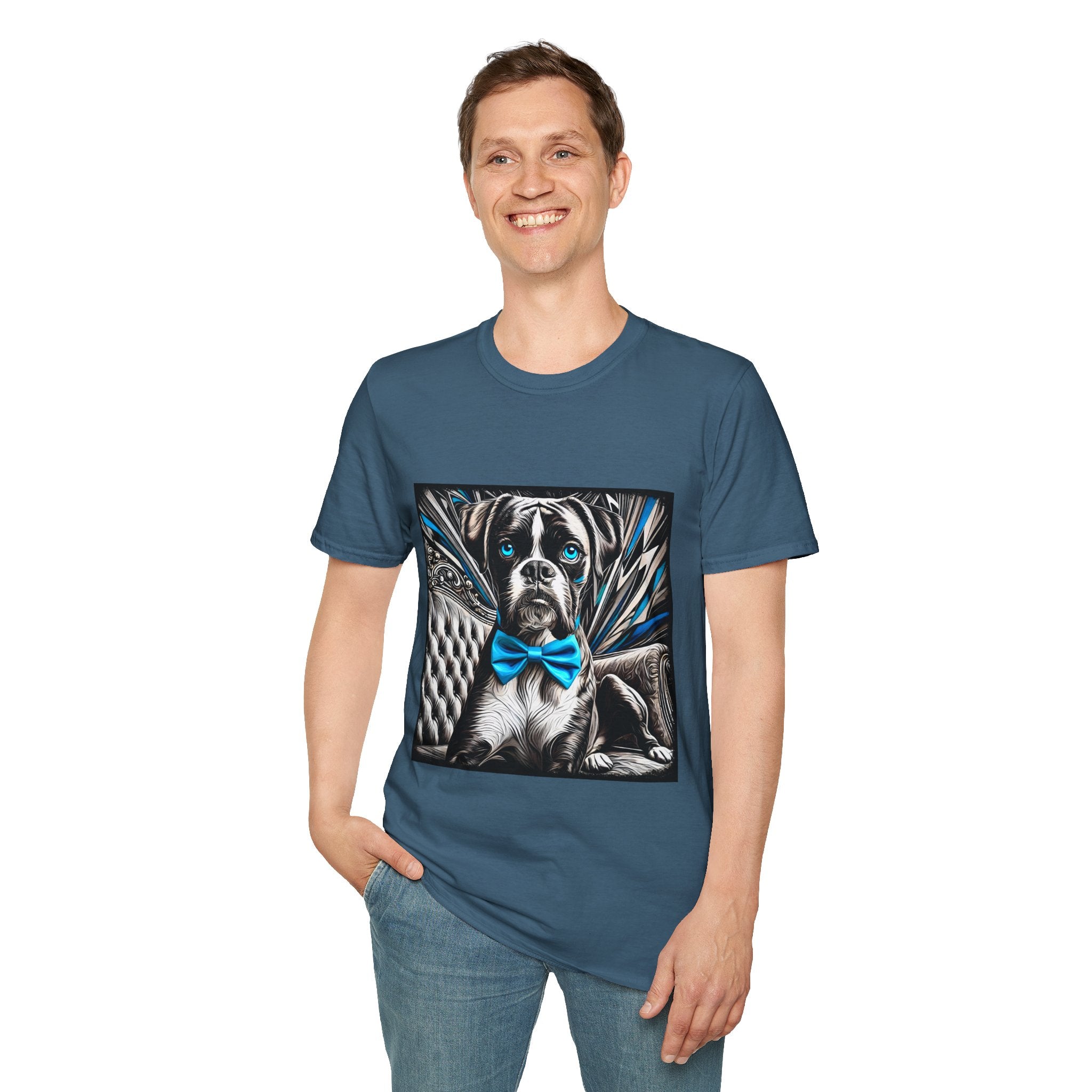 Boxer B&W Bold Blue Eyes | Unisex Dog T-Shirt