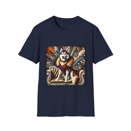 Siberian Husky Bold Rebel design dog lover unisex t-shirt in navy