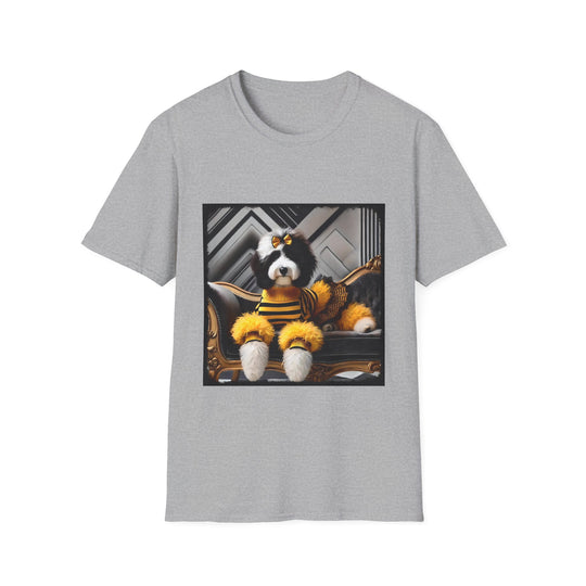 Sheepadoodle Golden Icon design dog lover unisex t-shirt in sport grey