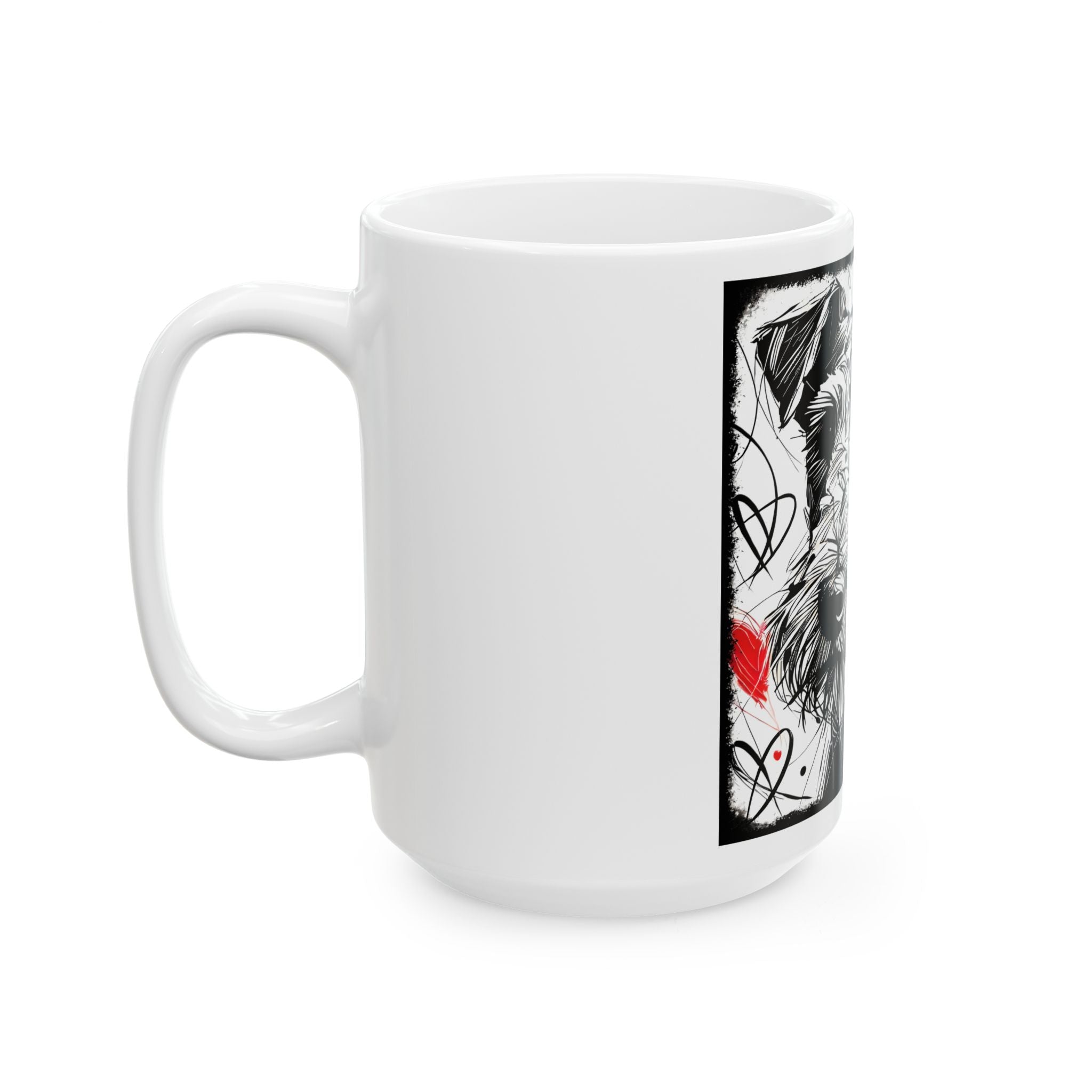 Airedale Terrier Mug | Bold Heart Sketch Dog Lover Gift