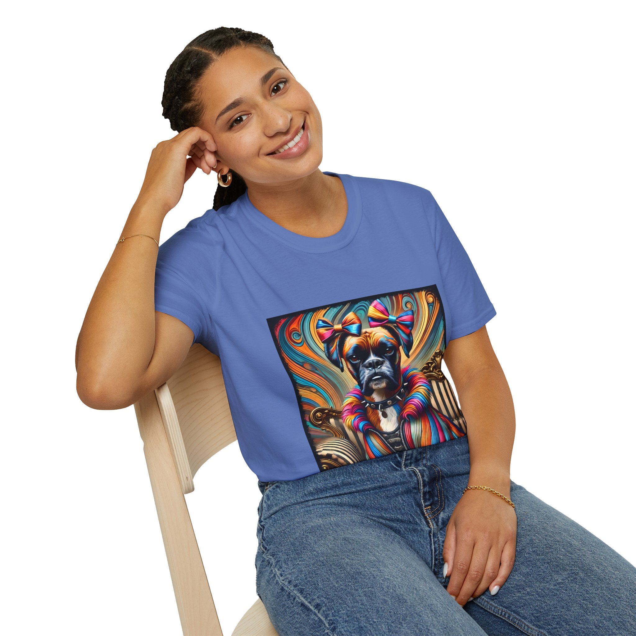 Boxer Rainbow Rocker | Unisex Dog T-Shirt