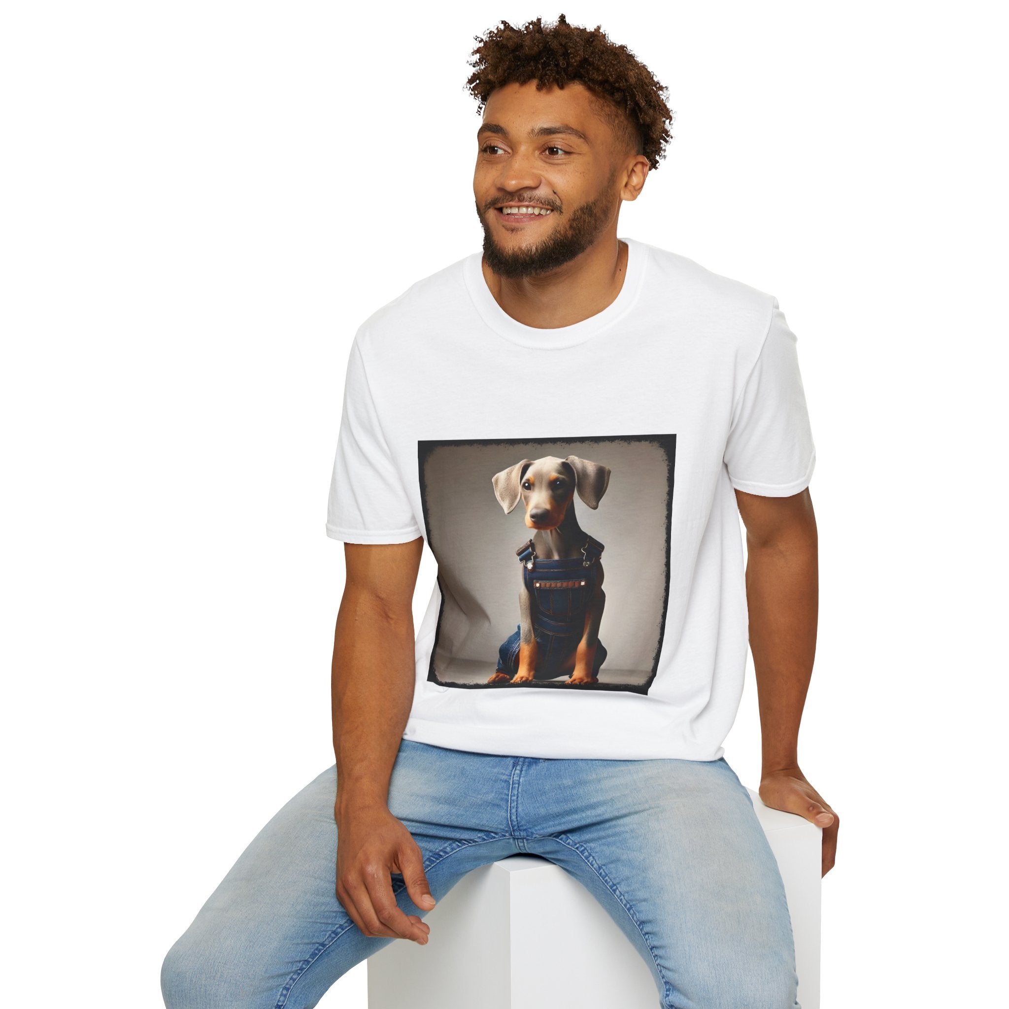 Doberman Pinscher Denim Dawg | Unisex Dog T-Shirt