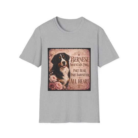 Bernese Mountain Dog All Heart design dog lover unisex t-shirt in sport grey