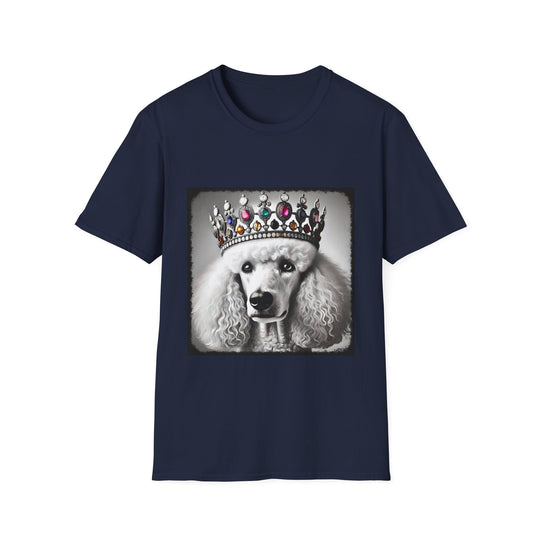 Poodle Giant Queen design dog lover unisex t-shirt in navy