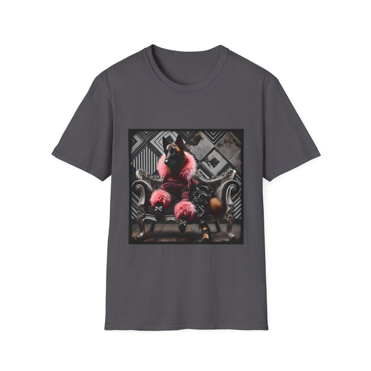 Belgian Malinois Chic Rocker design dog lover unisex t-shirt in charcoal