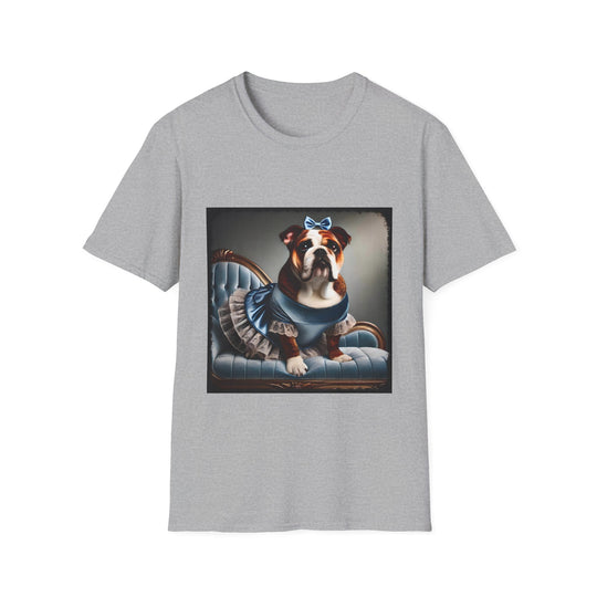 Bulldog Velvet Vixen design dog lover unisex t-shirt in sport grey