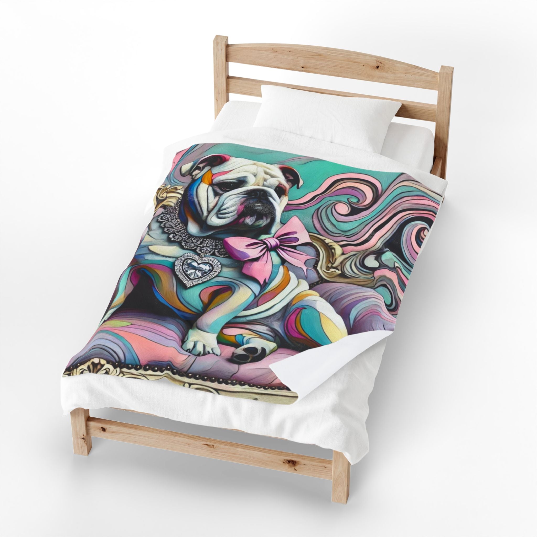 Bulldog Blanket | Pastel Swirl Dog Lover Gift