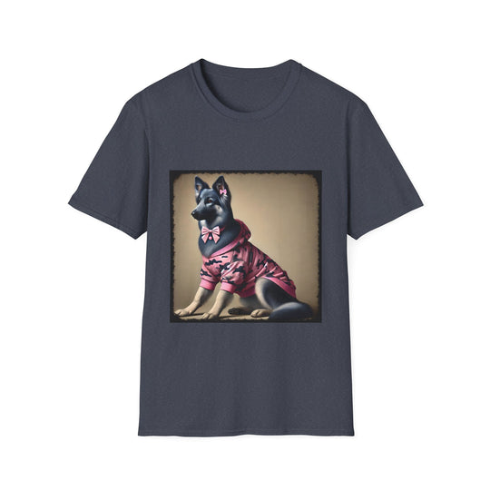 German Shepherd Camo Cutie design dog lover unisex t-shirt in heather navy