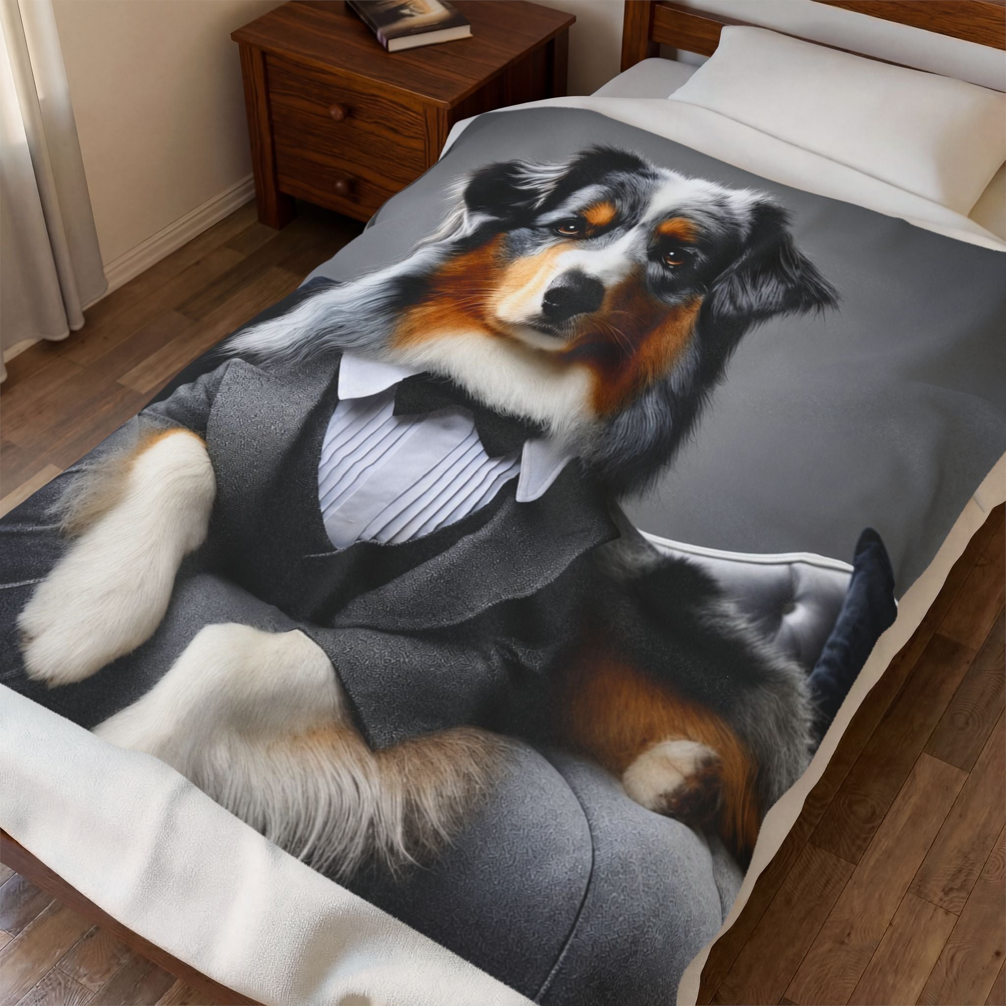 Australian Shepherd Blanket | Black Tie Classic Dog Lover Gift