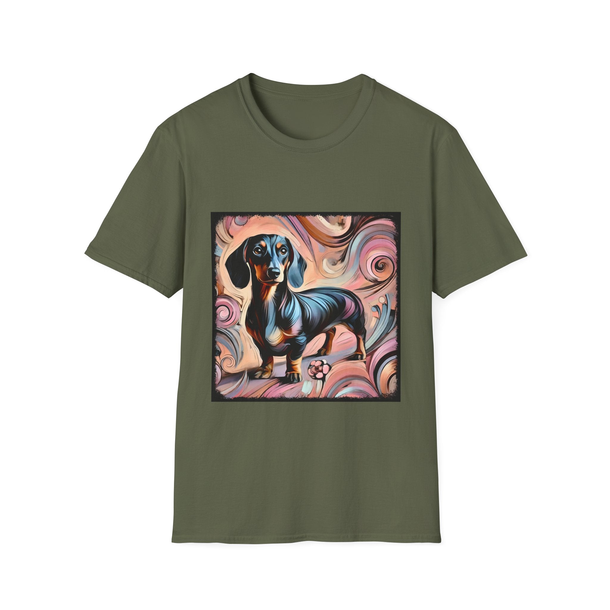 Dachshund Pink Swirl | Unisex Dog T-Shirt