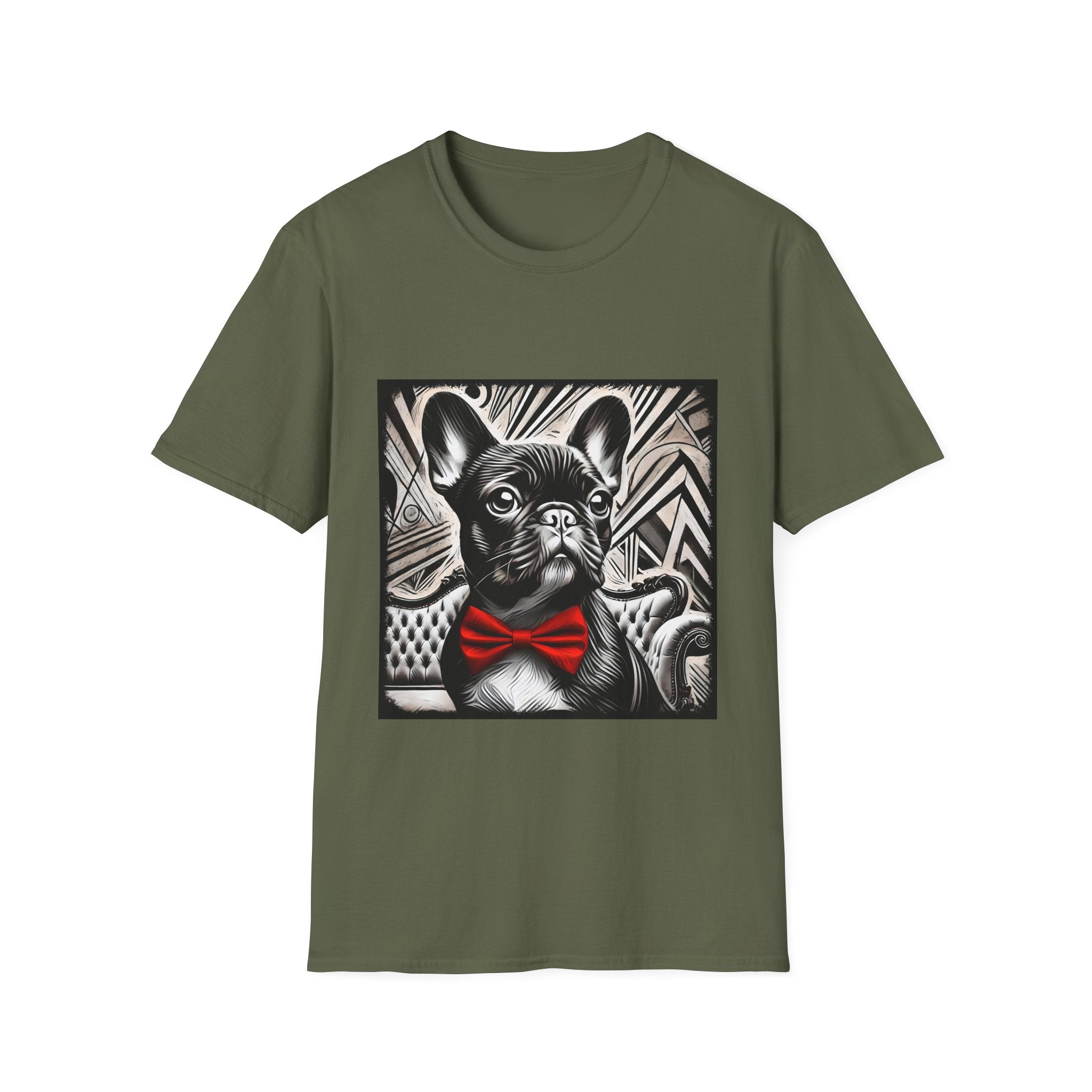 French Bulldog Shirt | B&W Red Bow Dog Lover Tee