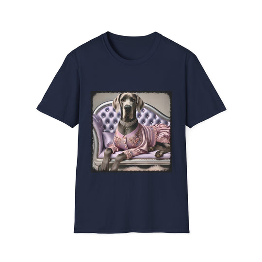 Great Dane Violet Vixen design dog lover unisex t-shirt in navy