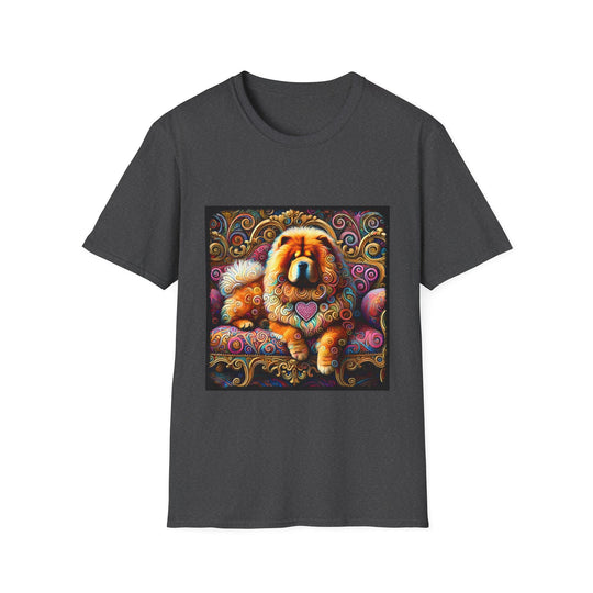 Chow Chow Love Swirl design dog lover unisex t-shirt in dark heather