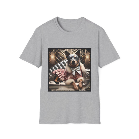 Australian Cattle Dog Silk Diva design dog lover unisex t-shirt in sport grey