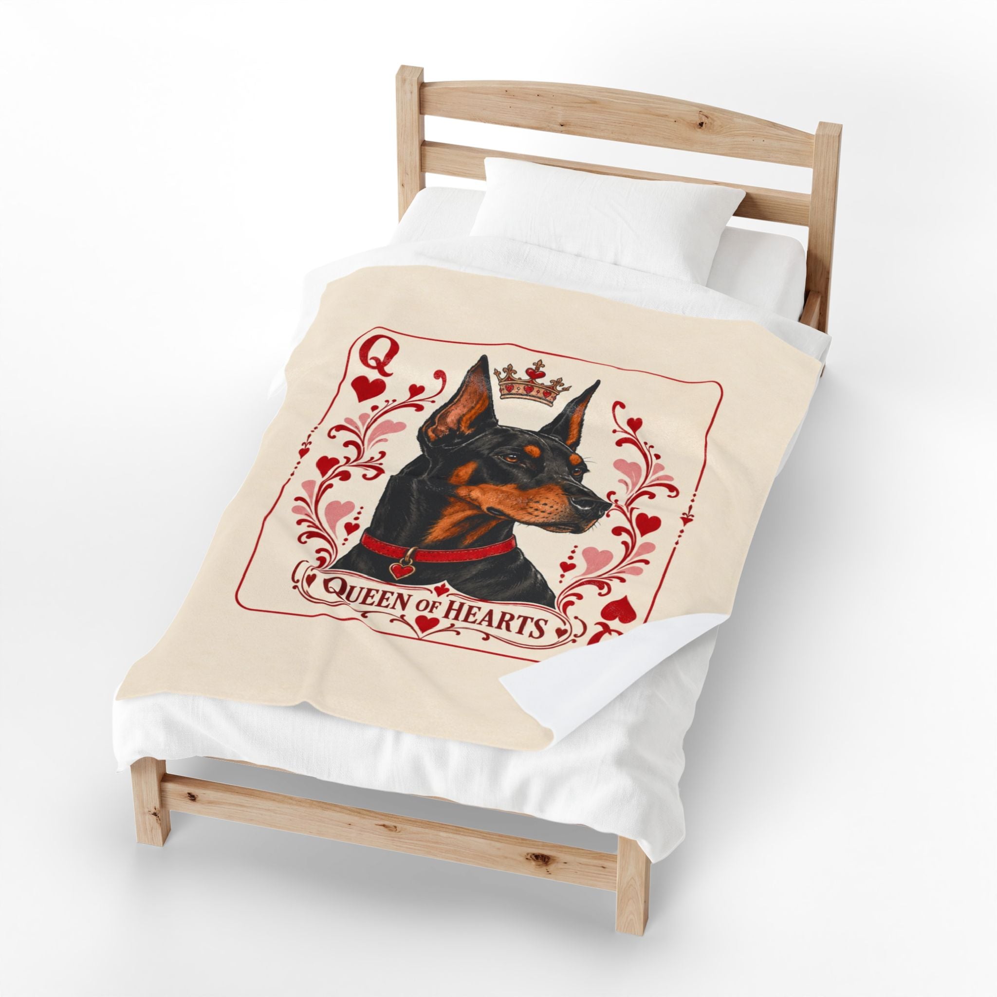 Doberman Pinscher Blanket | Queen of Hearts Dog Lover Gift
