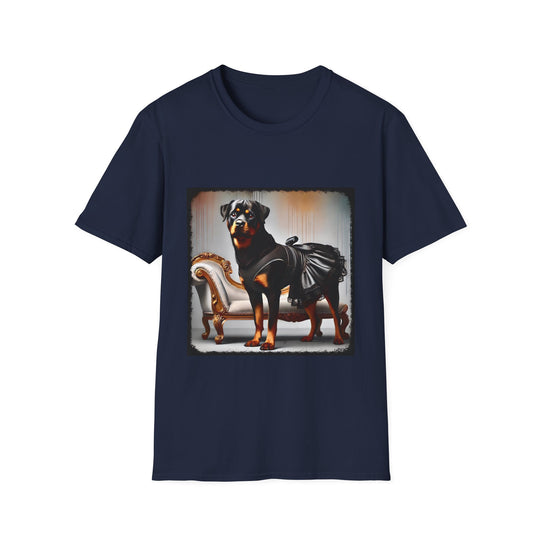 Rottweiler Leather & Lace design dog lover unisex t-shirt in navy